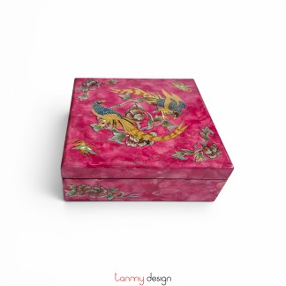 The Beauty of Spring square lacquer box 16x16 cm